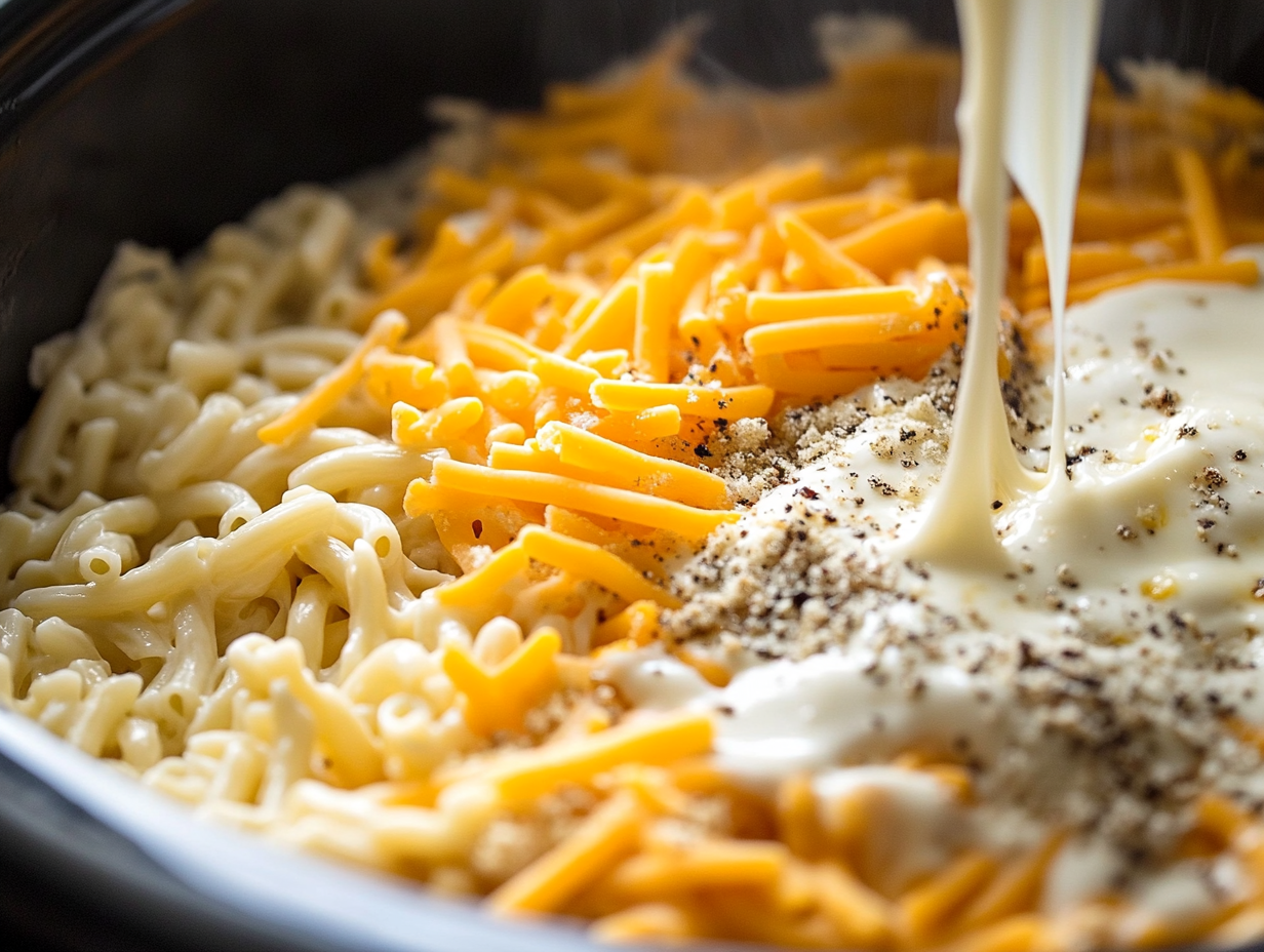 How do you keep mac and cheese from burning in a crock pot?