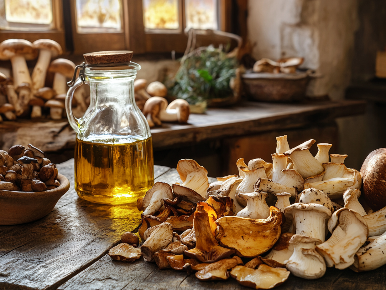 Which Italian mushroom is often used dry?