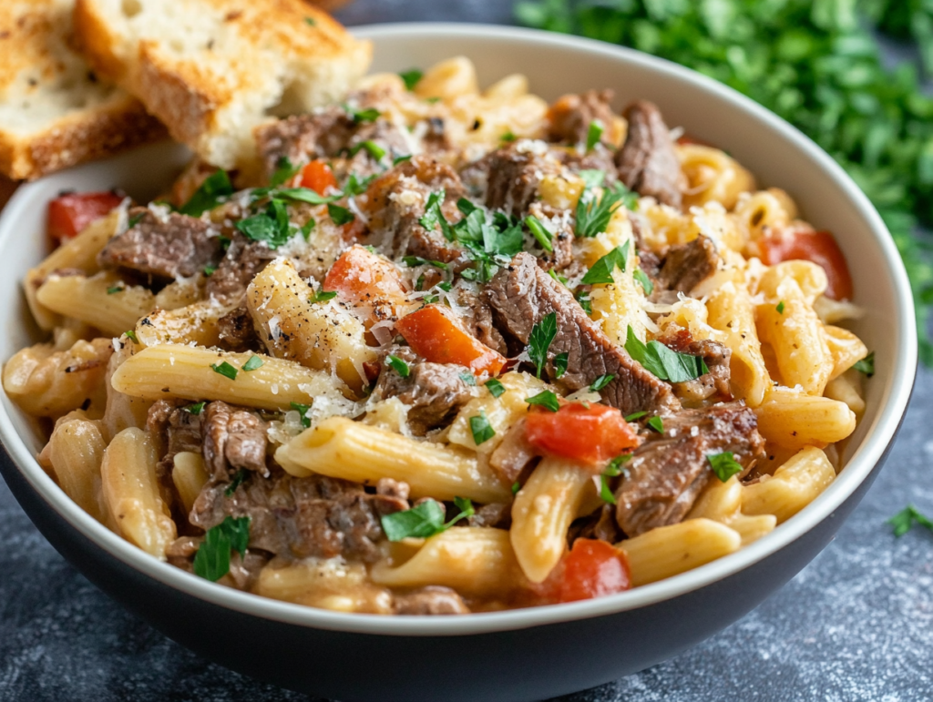 cheesesteak-pasta-recipe